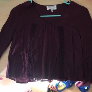 Kendal and Kylie burgundy crop top